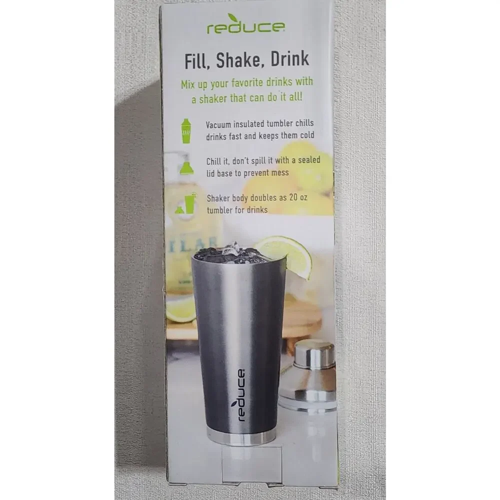 Reduce cocktail shaker 20oz insulated stainless steel shaker